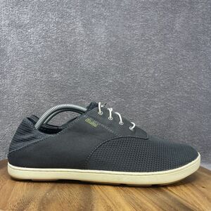 Olukai Nohea Moku Shoes Mens Size 10.5 Black Slip On Boat Beach Casual Sneakers
